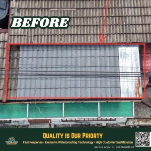 PU foam metal deck roof replacement for waterproofing and insulation in Kepong home