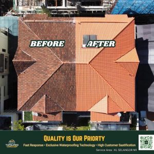 Roof ceramic coating applied to protect newly renovated Mont Kiara home from leaks