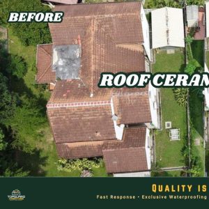 Roof ceramic coating applied to refurbish and waterproof aged TTDI roof tiles