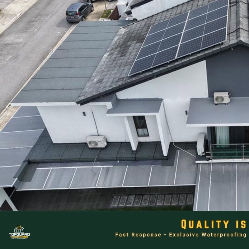 Completion of slab waterproofing for a double-storey house in Ampang