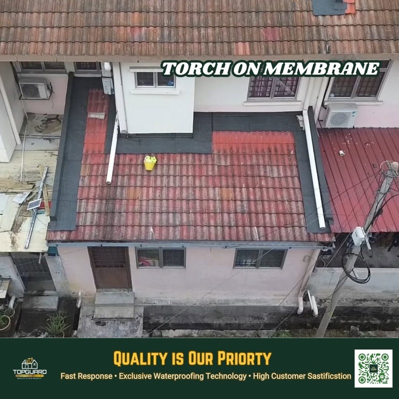 Roof leak repair on a double-storey house in Puchong