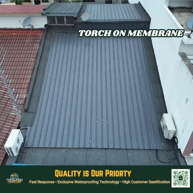 TopGuard metal roof repair with torch on membrane