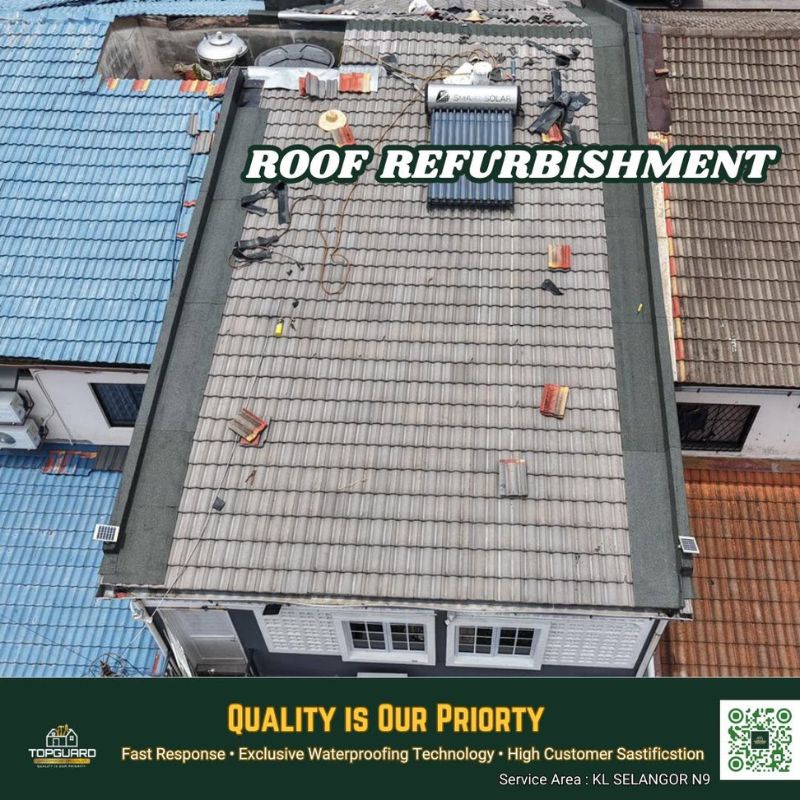 TopGuard roof repair in Shah Alam with membrane work