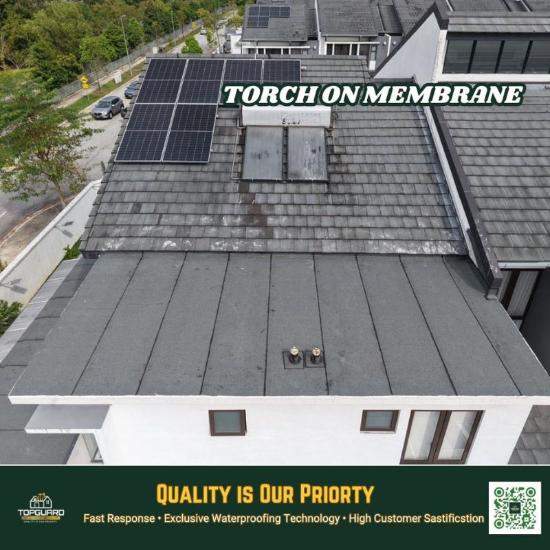 TopGuard torch on membrane roof slab in Ampang