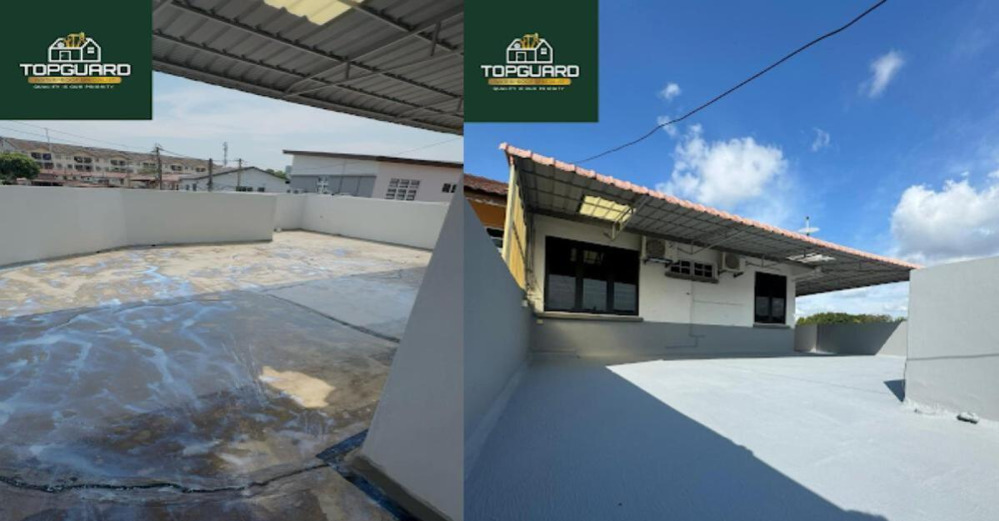 Waterproofing balcony floor at a house in Taman Malim Jaya, Melaka